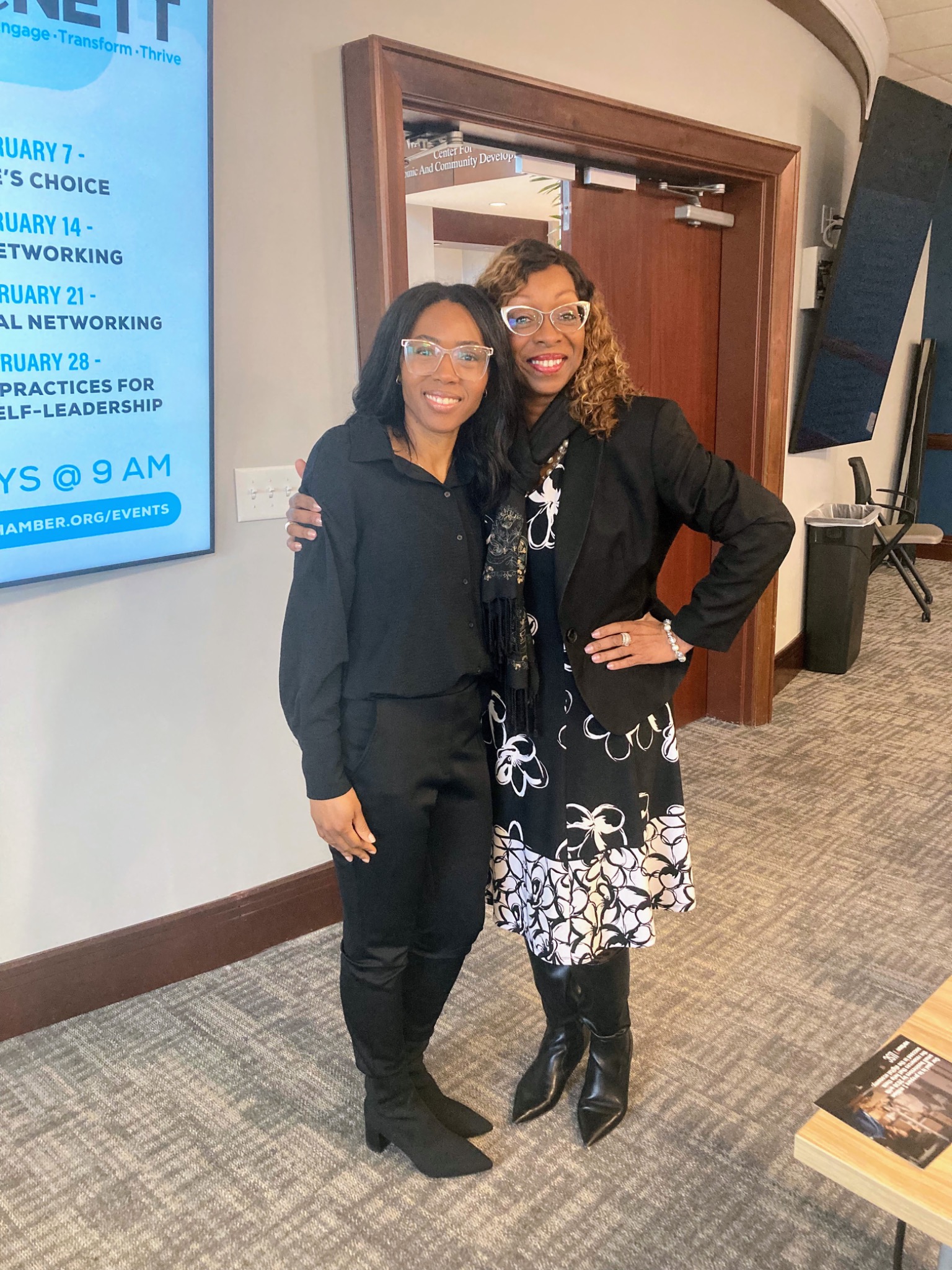 Audris with executive director of the Gwinnett Chamber Foundation